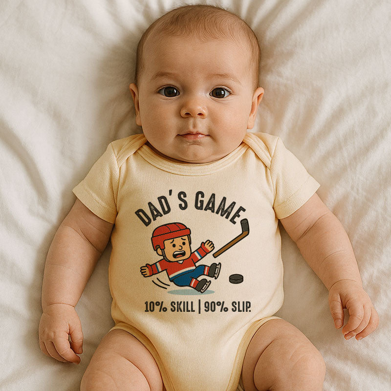 Funny Hockey Dad Baby Bodysuit Newborn Infant Outfit Sports Theme Boy Girl Gift