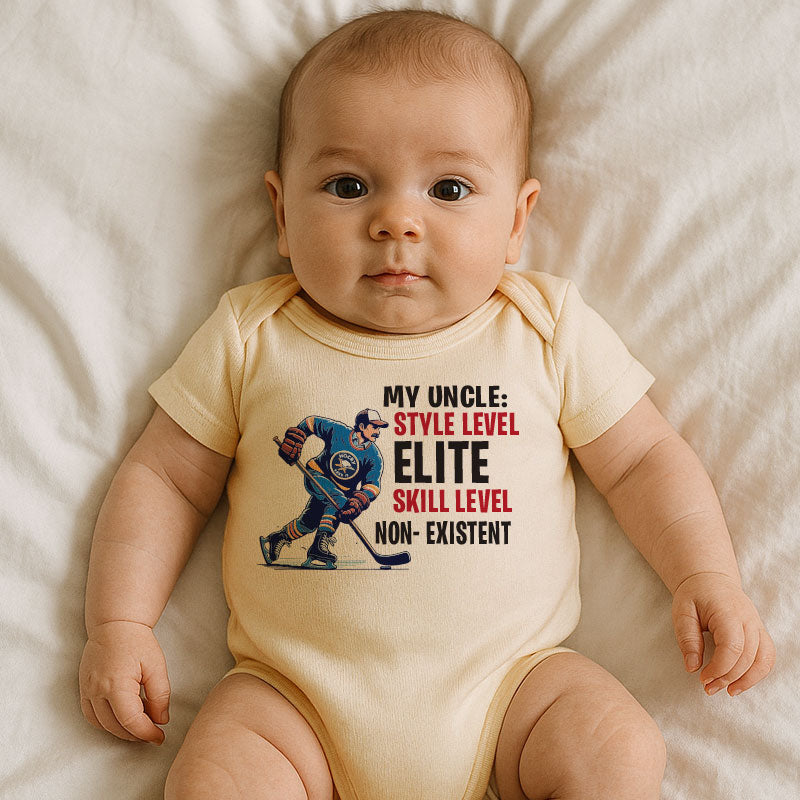 Kiddiepro Hockey Uncle Baby Bodysuit Funny Ice Skating outfit