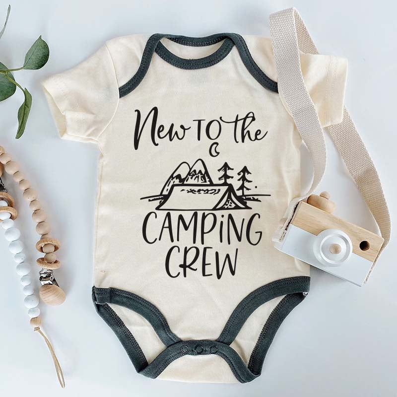 Cute Pregnancy Baby Announcement Outfit Camping Crew Outfit Newest Family Addition Coming Soon Baby Custom Baby Clothes Outdoor Adventure Shirt Personalized Baby Shower Gift