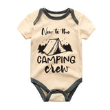 New to the Camping Crew Baby Clothes Little Camper Outdoor Adventure Newborn Outfit Tiny Adventurer Baby Boy Girl Shower Gift Personalized Shirt New Mom Dad Gift