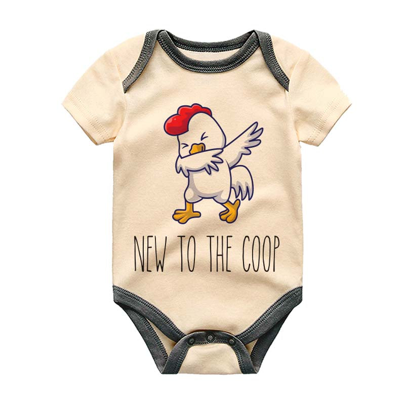 New to the coop Funny Pregnancy Announcement Baby Clothes Chicken Coop Outfit Newest Family Addition Coming Soon Outfit Custom Baby Boy Girl Clothes Birth Reveal Personalized Mom Dad Gift