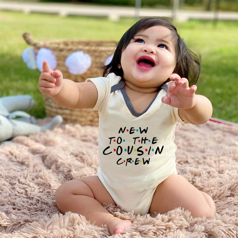 Custom Baby Bodysuit Cousin Crew Baby Announcement Outfit Newborn Birth Reveal Coming Soon Personalized Baby Clothes Newest Family addition cousin squad romper gift