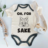 Funny Playful Custom Baby Bodysuit Minimalist Hand drawn Cute Fox Face Baby Boy Girl Clothes Unisex Infant Clothing Personalized Newborn Outfit Pregnancy Reveal Shirt