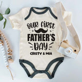 First Father's Day Baby Clothes Personalized Pregnancy Announcement Outfit Custom Name Bodysuit Newborn Milestone Romper Baby Boy Girl Shower Gift Unisex Infant Clothing