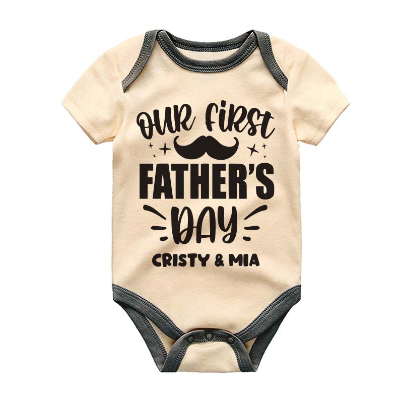 First Father's Day Baby Clothes Personalized Pregnancy Announcement Outfit Custom Name Bodysuit Newborn Milestone Romper Baby Boy Girl Shower Gift Unisex Infant Clothing