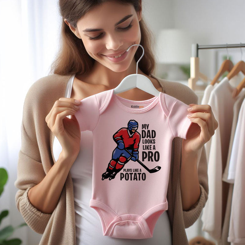 Kiddiepro Funny Hockey Dad Baby Clothes Hockey Humor Outfit