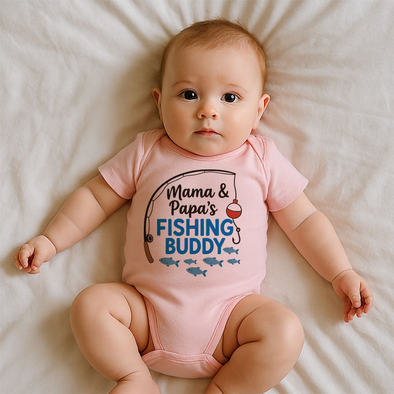 Fishing Buddy Baby Bodysuit for Boys and Girls Soft Cotton Infant One Piece Cute Newborn Outfit Baby Shower Gift for Parents