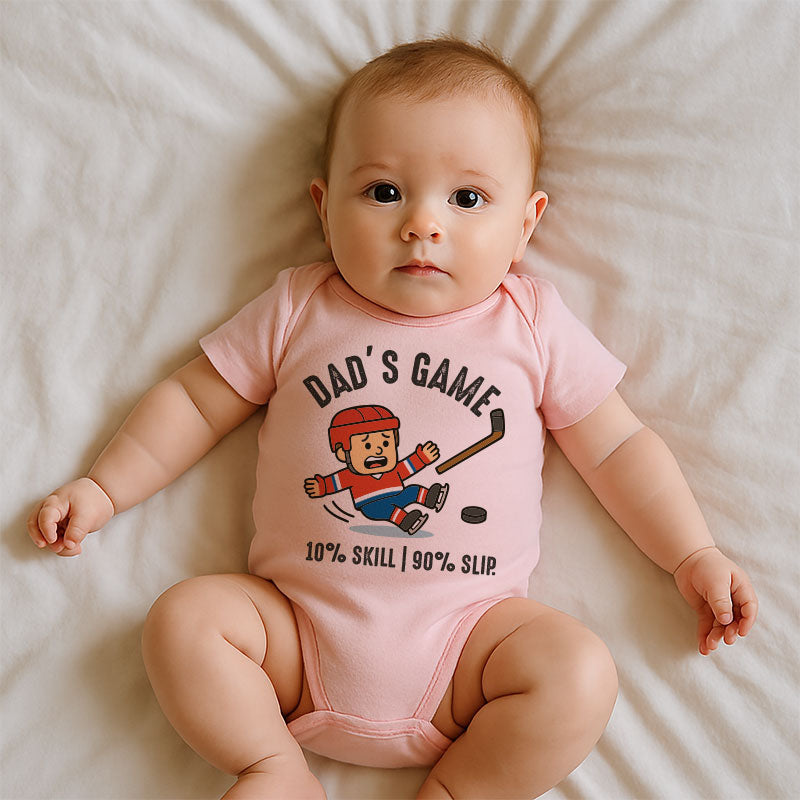 Funny Hockey Dad Baby Bodysuit Newborn Infant Outfit Sports Theme Boy Girl Gift