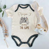 Player 3 has entered the game baby announcement Video Game Bodysuit Video Game Controller Unisex Baby Clothing Custom Gaming Shirt Baby Romper Gift