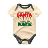 Forget Santa I'll Just ask Auntie Custom First Christmas Baby Bodysuit Holiday Baby Outfit Unisex Infant baby clothing Niece Nephew Christmas Newborn Gift Keepsake