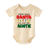 Forget Santa I'll Just ask Auntie Custom First Christmas Baby Bodysuit Holiday Baby Outfit Unisex Infant baby clothing Niece Nephew Christmas Newborn Gift Keepsake