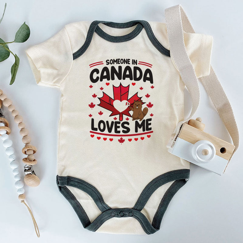 Canadian Unisex short sleeve baby bodysuit Cute Canada Maple Leaf Beaver infant clothes Canadian family romper Newborn Gift