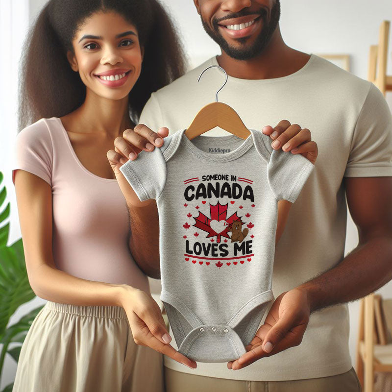 Canadian Unisex short sleeve baby bodysuit Cute Canada Maple Leaf Beaver infant clothes Canadian family romper Newborn Gift