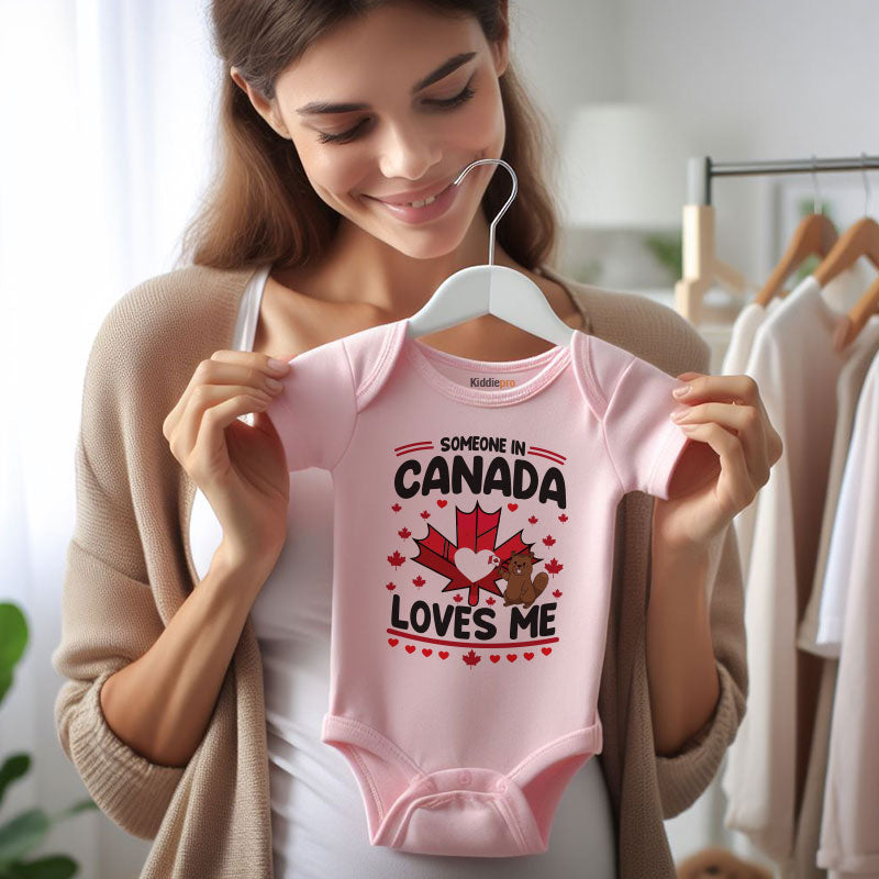 Canadian Unisex short sleeve baby bodysuit Cute Canada Maple Leaf Beaver infant clothes Canadian family romper Newborn Gift