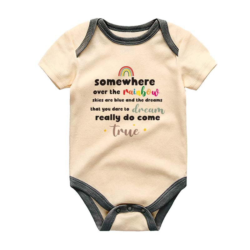 Somewhere over the rainbow Unisex Baby Clothes Long Awaited Baby Outfit Pregnancy Milestone Journey Baby Shower Gift