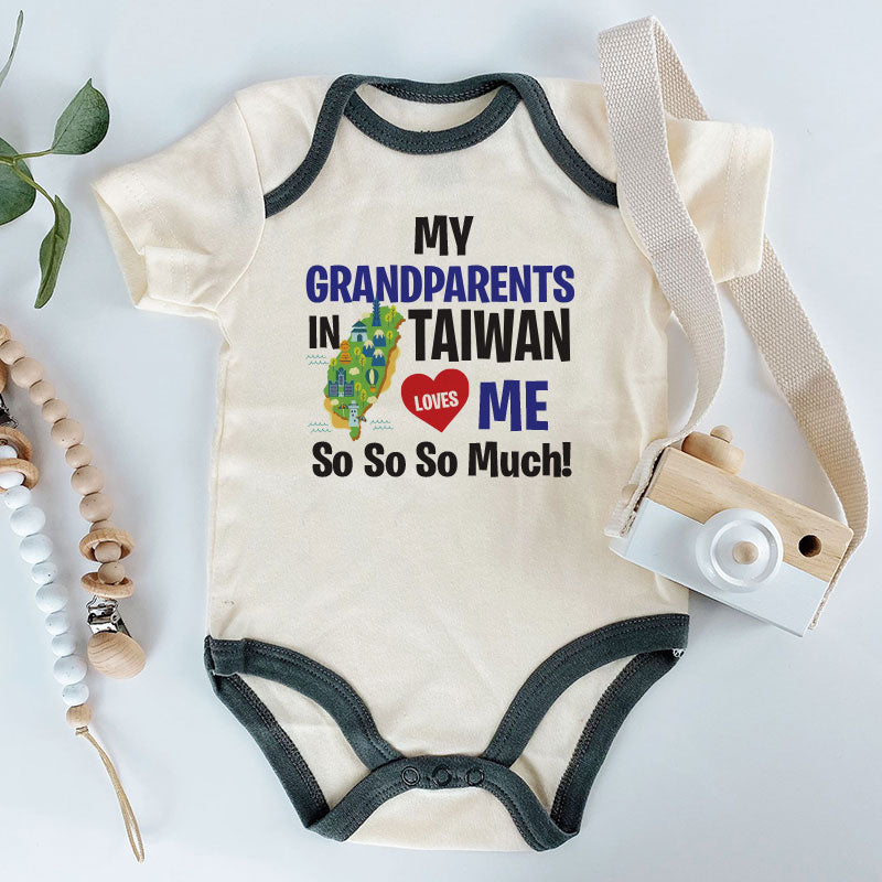 My Grandparents in Taiwan Love Me So Much Baby Bodysuit Cute Newborn Infant Outfit baby shower gift for grandparents