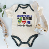My Grandparents in Taiwan Love Me So Much Baby Bodysuit Cute Newborn Infant Outfit baby shower gift for grandparents