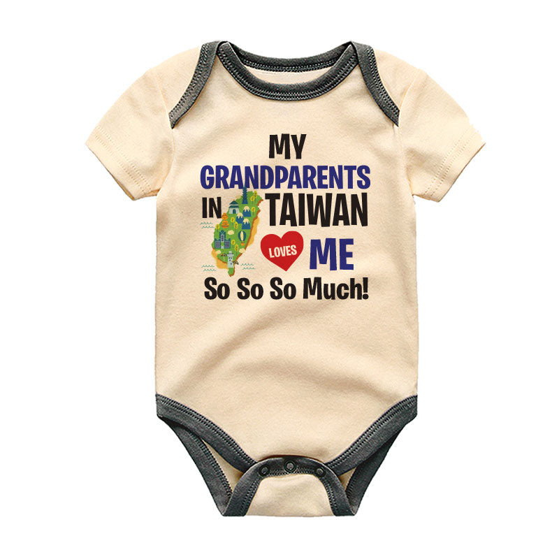 My Grandparents in Taiwan Love Me So Much Baby Bodysuit Cute Newborn Infant Outfit baby shower gift for grandparents