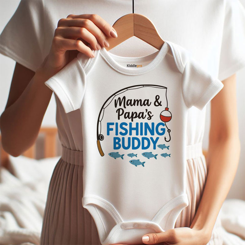Fishing Buddy Baby Bodysuit for Boys and Girls Soft Cotton Infant One Piece Cute Newborn Outfit Baby Shower Gift for Parents