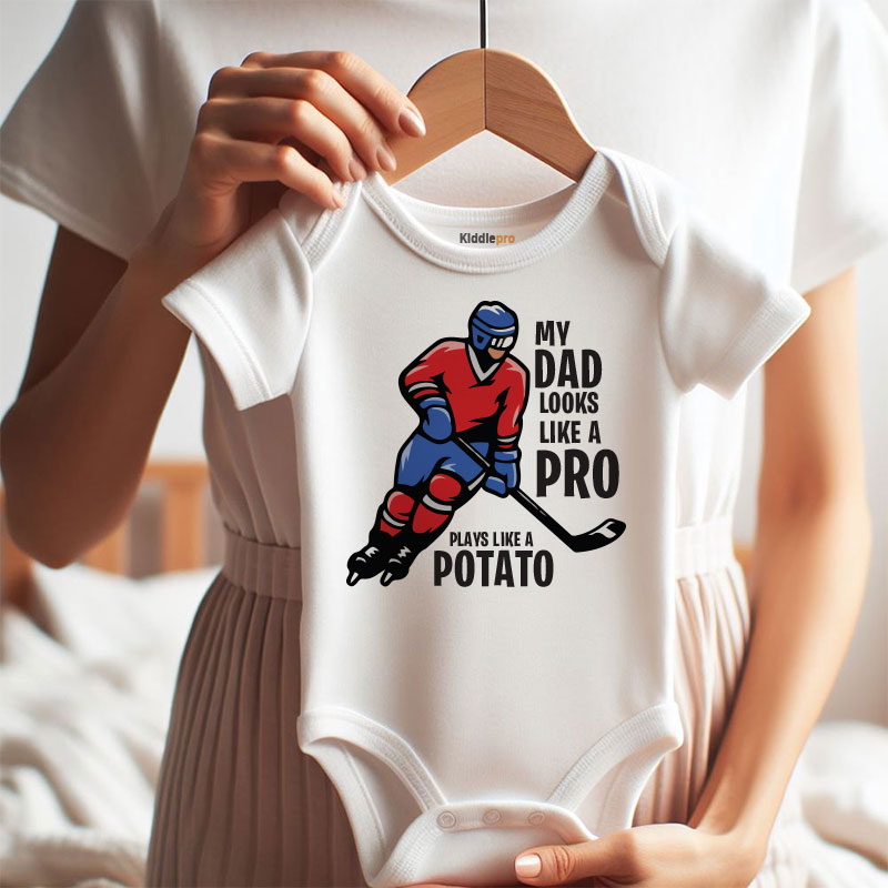 Kiddiepro Funny Hockey Dad Baby Clothes Hockey Humor Outfit