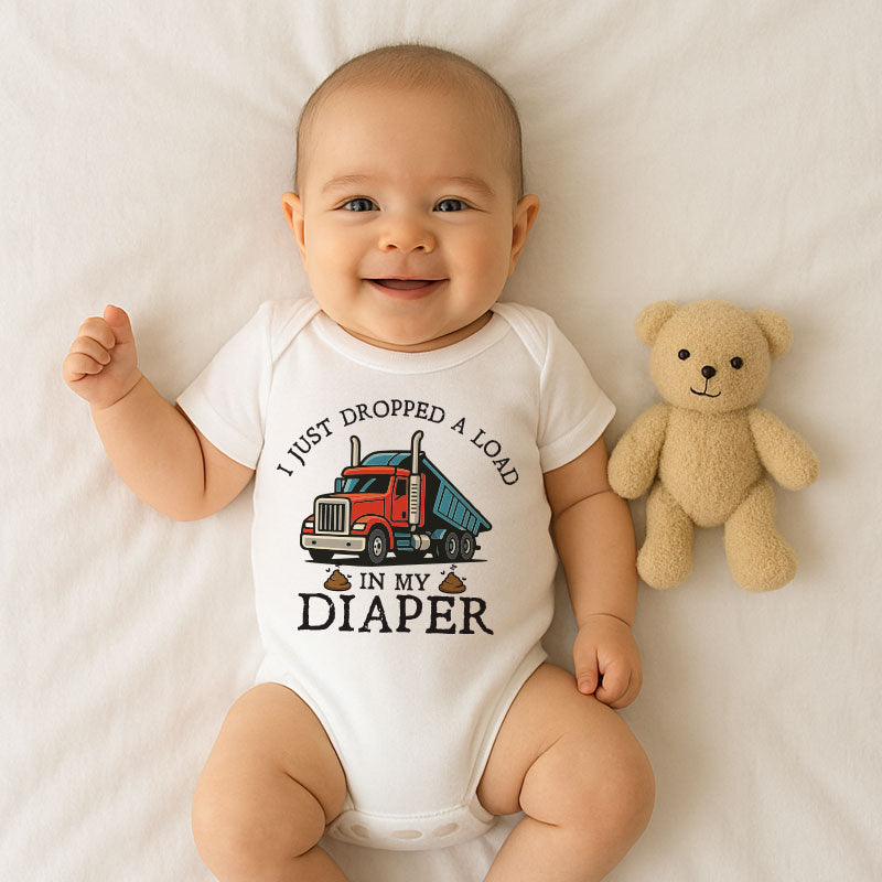 Funny Trucker Baby Bodysuit for Boys and Girls Soft Cotton Infant One Piece Cute Newborn Outfit Baby Shower Gift for Parents