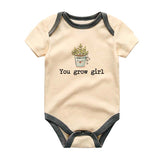 You grow girl Cute Funny Minimalist Plant Lover Baby Clothes Unisex Newborn Girl Baby Shower Gift Spring Summer Outfit Custom Shirt Pregnancy Announcement