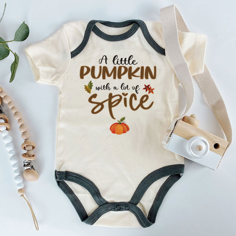 A little Pumpkin with a Lot of Spice Baby Bodysuit Unisex Infant Clothing Fall Autumn Baby Clothes