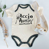 Accio Auntie Baby Bodysuit Newborn clothes Aunt Baby Gift Funny Aunt Shirt Cute Magic wizard