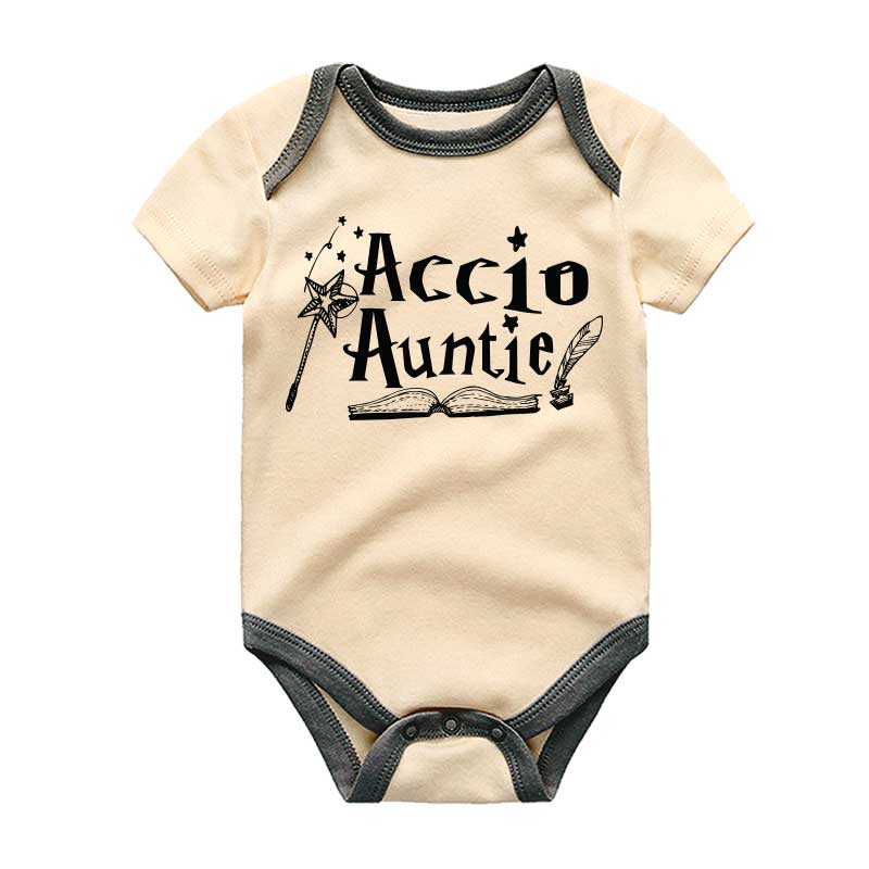 Accio Auntie Baby Bodysuit Newborn clothes Aunt Baby Gift Funny Aunt Shirt Cute Magic wizard