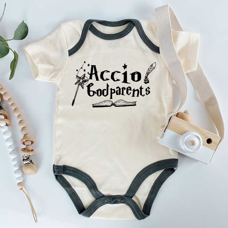 Accio Godparents Baby Bodysuit Grandma Grandpa Baby Gift Funny Shirt Cute Magic wizard sleeper