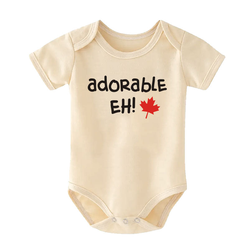 Funny Canadian Baby Gift Adorable Eh Romper Baby Shower Gift Canadian Baby Outfit Custom Baby Romper Baby Boy Girl One Piece Personalized Infant Shirt