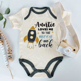 Aunt Auntie loves me Baby clothes Moon and back baby bodysuit Gift for baby boy girl niece nephew