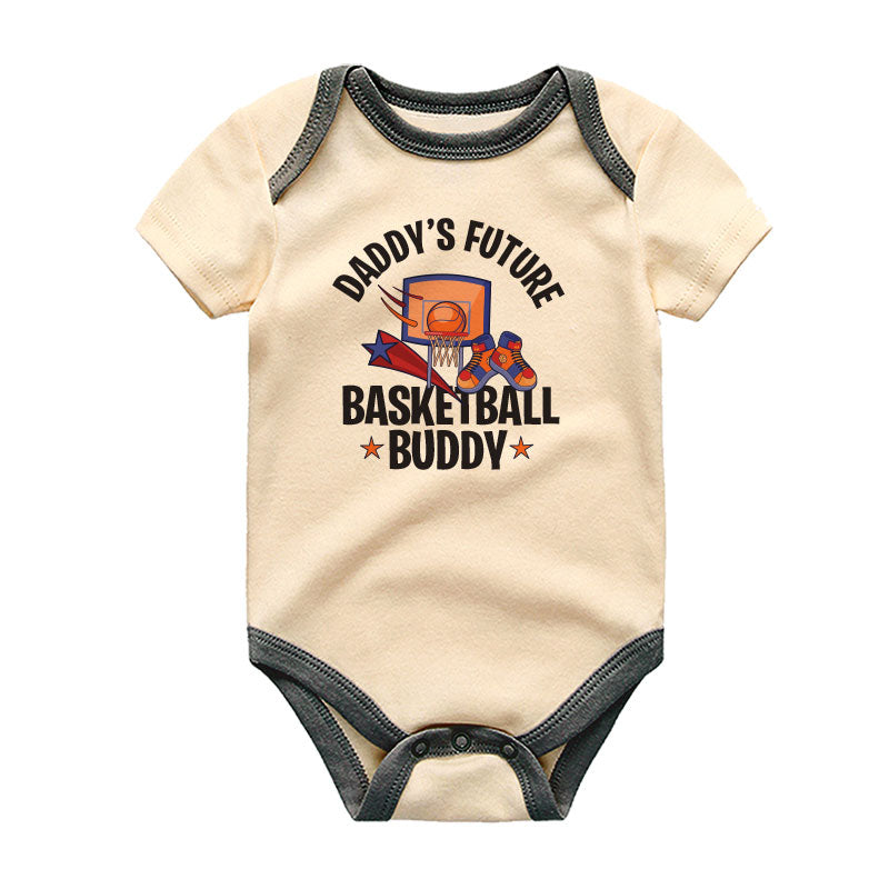 Daddy's Future Basketball Buddy Custom Infant Short Sleeve One Piece Baby bodysuit vêtements pour bébé