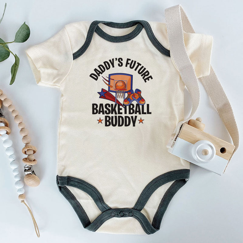 Daddy's Future Basketball Buddy Custom Infant Short Sleeve One Piece Baby bodysuit vêtements pour bébé