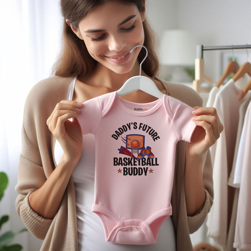 Daddy's Future Basketball Buddy Custom Infant Short Sleeve One Piece Baby bodysuit vêtements pour bébé