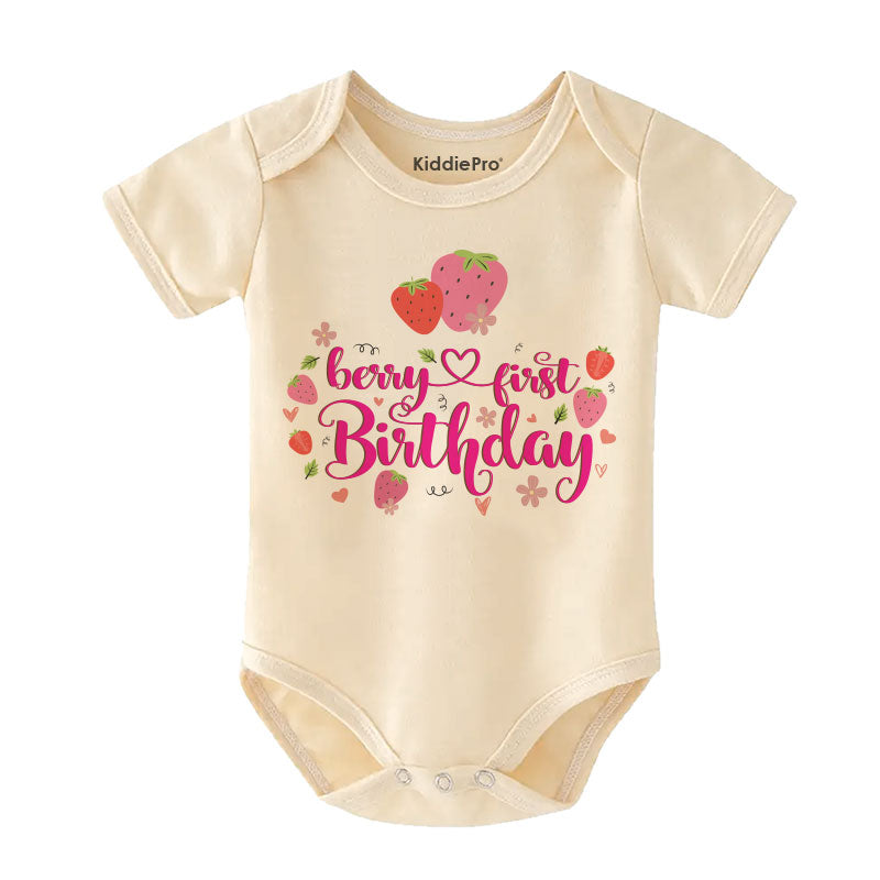 Kiddiepro First Birthday Strawberry Theme Baby Bodysuit Berry First Birthday Outfit One Year Old Clothes