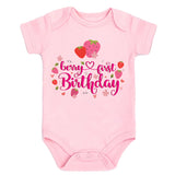 Kiddiepro First Birthday Strawberry Theme Baby Bodysuit Berry First Birthday Outfit One Year Old Clothes