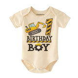 Kiddiepro First Birthday Construction Theme Baby Outfit Party Baby Clothes Milestone Bodysuit