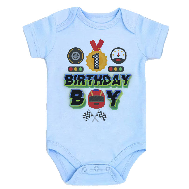 Kiddiepro First Birthday Race Car Baby Clothes Racing Car Themed Bodysuit