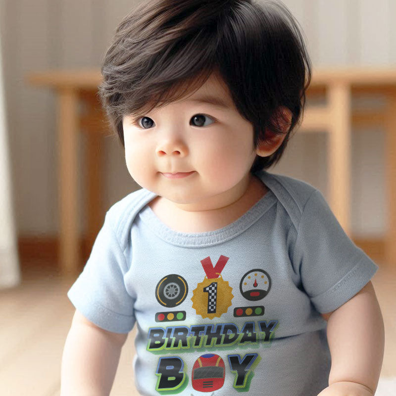 Kiddiepro First Birthday Race Car Baby Clothes Racing Car Themed Bodysuit