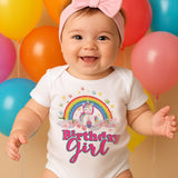 Kiddiepro First Birthday Unicorn Theme Baby Girl Bodysuit