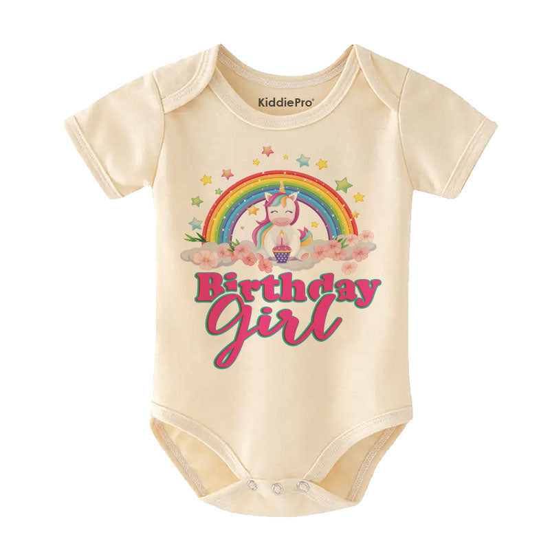 Kiddiepro First Birthday Unicorn Theme Baby Girl Bodysuit