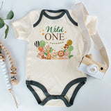 Kiddiepro First Birthday Wild One Safari Baby Clothes Animal Themed Bodysuit