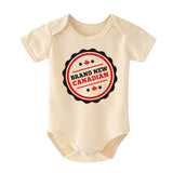 Brand New Canadian Baby Bodysuit Baby Shower Gift Canadian Baby Outfit Custom Baby Romper Baby Boy Girl One Piece Personalized Infant Shirt