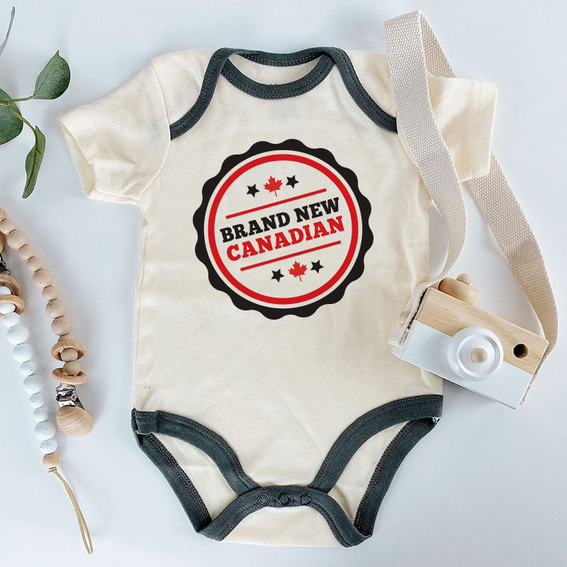 Brand New Canadian Baby Bodysuit Baby Shower Gift Canadian Baby Outfit Custom Baby Romper Baby Boy Girl One Piece Personalized Infant Shirt