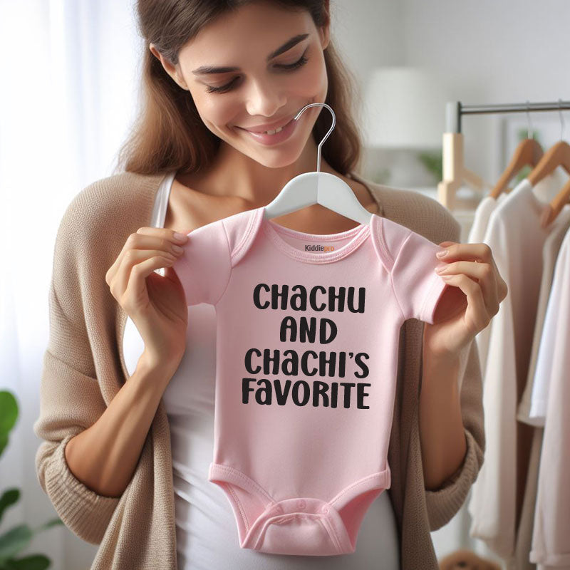 Chachu and Chachi’s Favorite Baby Bodysuit Cute Aunt and Uncle Newborn Infant Outfit Baby Shower Gift Canda Vêtements bébé