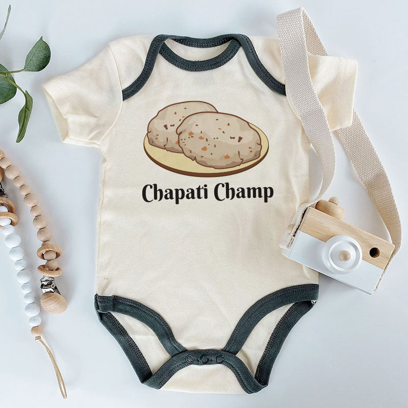 Chapati Champ Baby Clothes Cute Indian Baby Boy Girl Bodysuit Foodie Ethnic Indian Cuisine Outfit