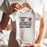 Personalized Name French Baby Clothes Cute Football Outfit Gift for Dad sports fan romper Custom shirt Vêtements bébé