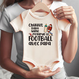 Personalized Name French Baby Clothes Cute Football Outfit Gift for Dad sports fan romper Custom shirt Vêtements bébé