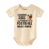 Personalized Name French Baby Clothes Cute Football Outfit Gift for Dad sports fan romper Custom shirt Vêtements bébé